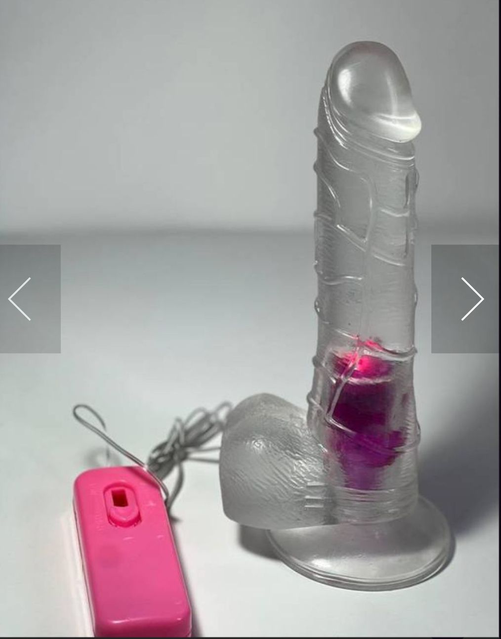 Prótese com vibrador cyber transparente rotativo
